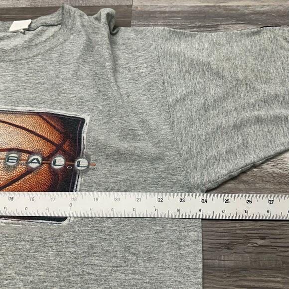 Vintage 90s Starter Heather Gray Mens XL Double Sided Graphic Basketball T-Shirt - Picture 5 of 9